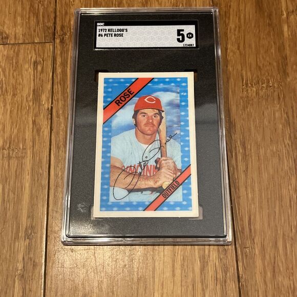 1972 KELLOGGS # 6 Pete ROSE REDS SGC 5 EX - Picture 1 of 3